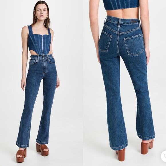 Le Jean Remy Flare Jeans in Indigo Dancer Blue Size 31 - Picture 1 of 11